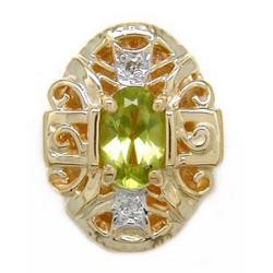 B3623 14K PERIDOT AND DIAMOND SLIDE 